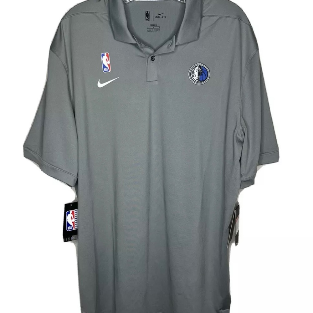 Nike⭐️ Dallas Mavericks Statement Coach Dri-Fit Polo Men Large - Tall  Gray NBA